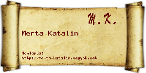 Merta Katalin névjegykártya